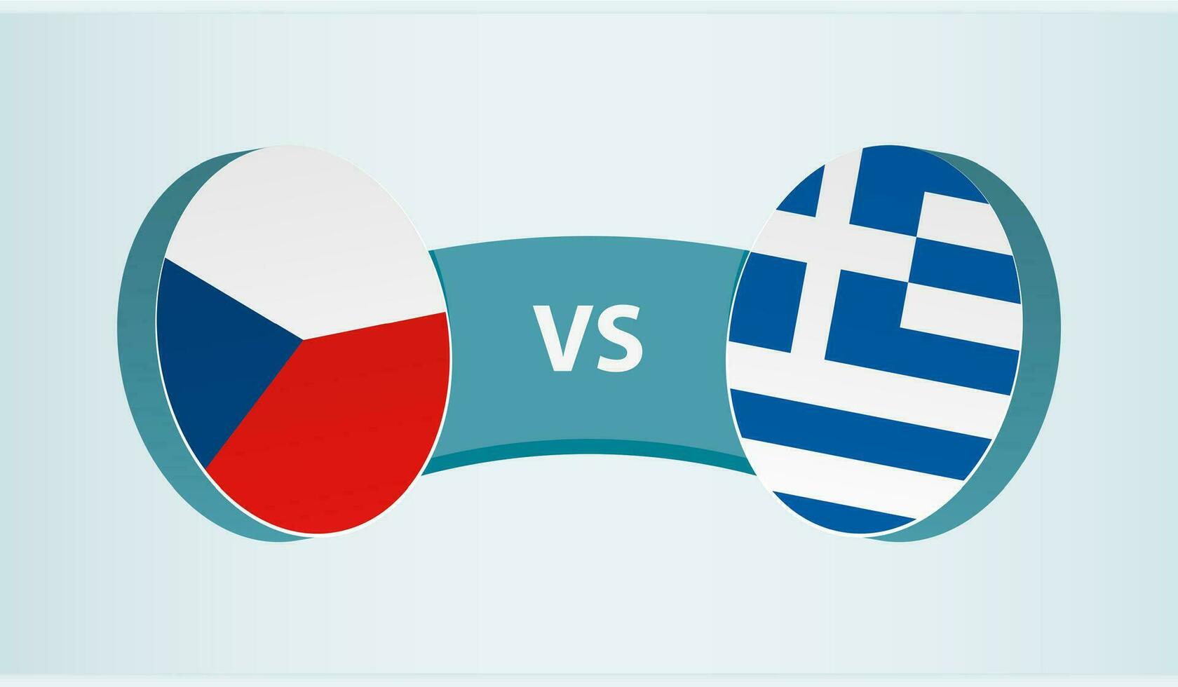 Tschechisch Republik gegen Griechenland, Mannschaft Sport Wettbewerb Konzept. vektor