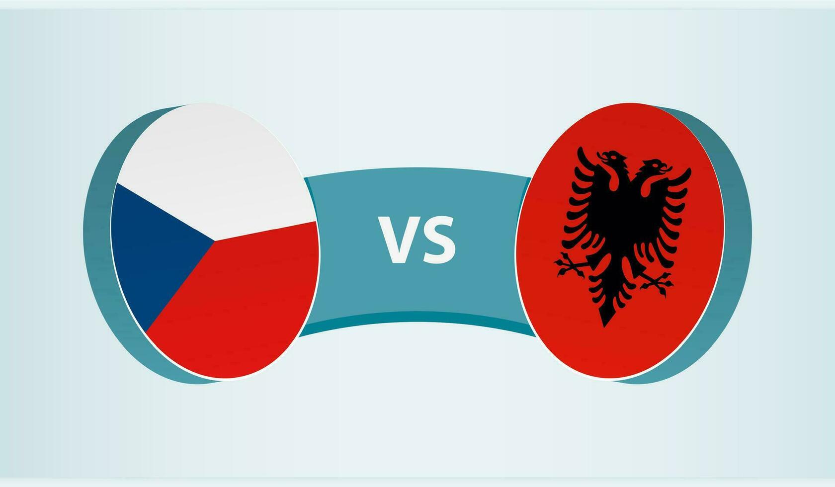 Tschechisch Republik gegen Albanien, Mannschaft Sport Wettbewerb Konzept. vektor