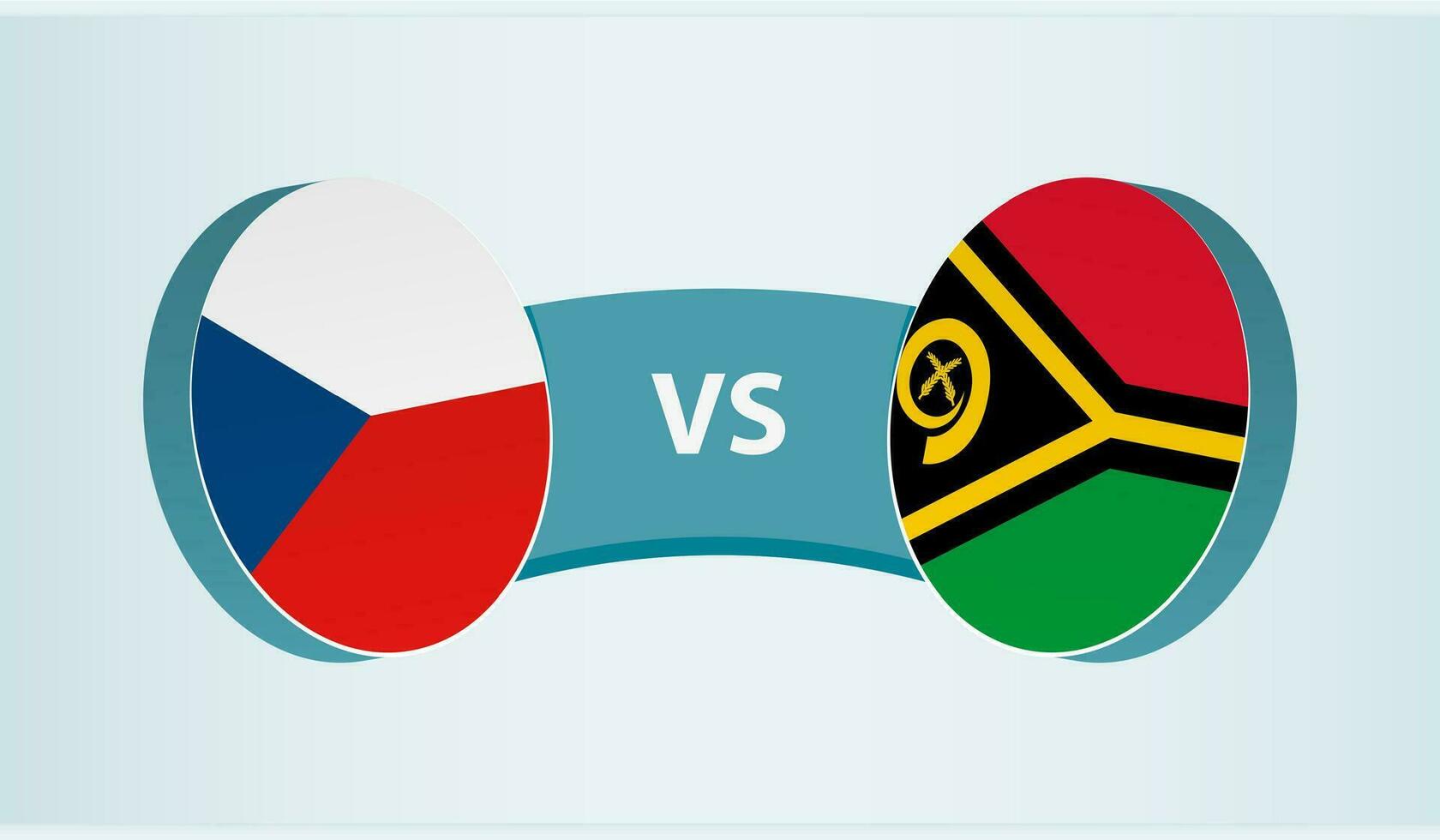 Tschechisch Republik gegen Vanuatu, Mannschaft Sport Wettbewerb Konzept. vektor