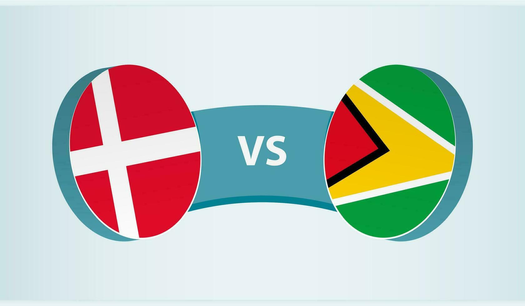 Dänemark gegen Guyana, Mannschaft Sport Wettbewerb Konzept. vektor