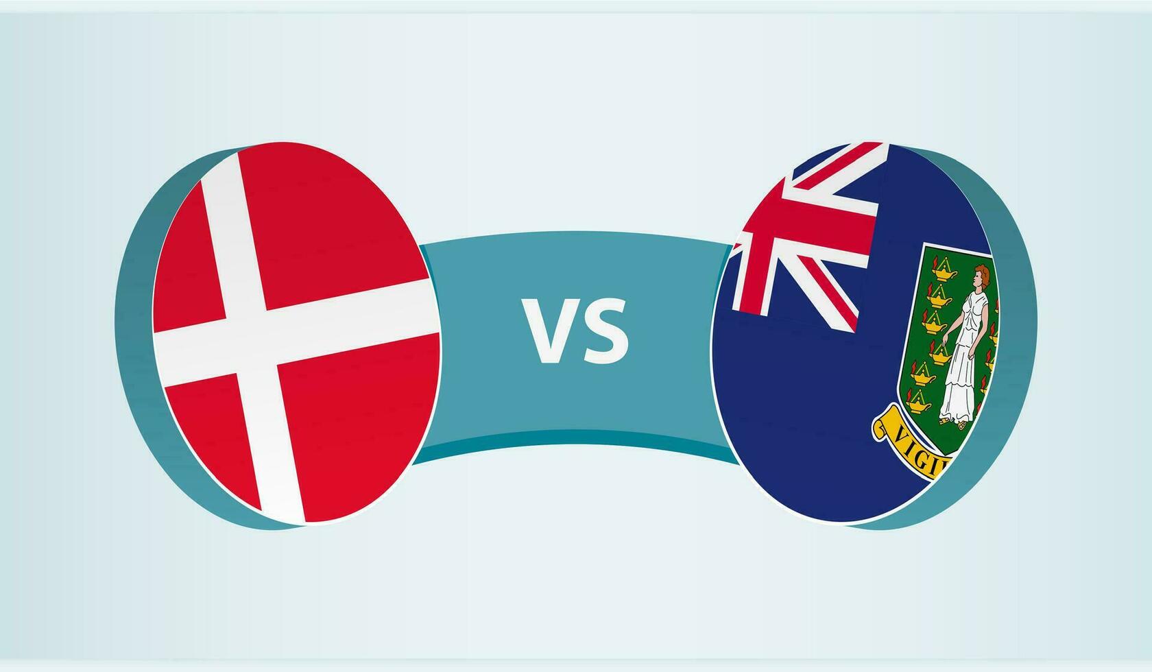 Danmark mot brittiskt jungfrulig öar, team sporter konkurrens begrepp. vektor