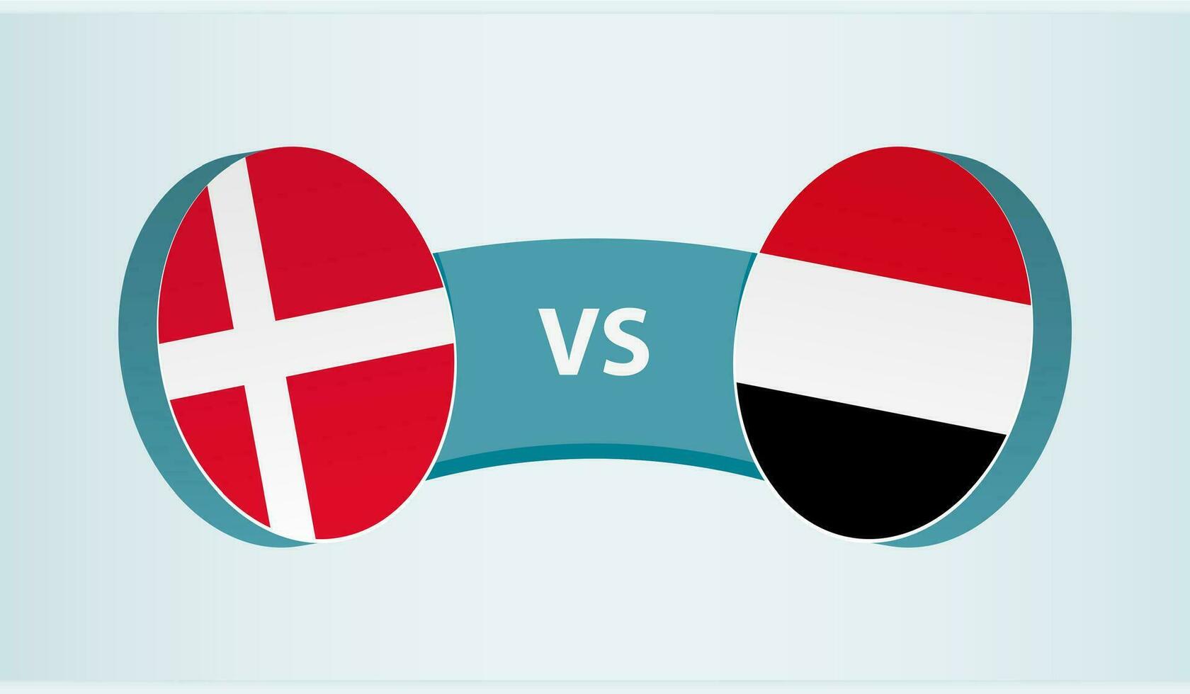 Dänemark gegen Jemen, Mannschaft Sport Wettbewerb Konzept. vektor