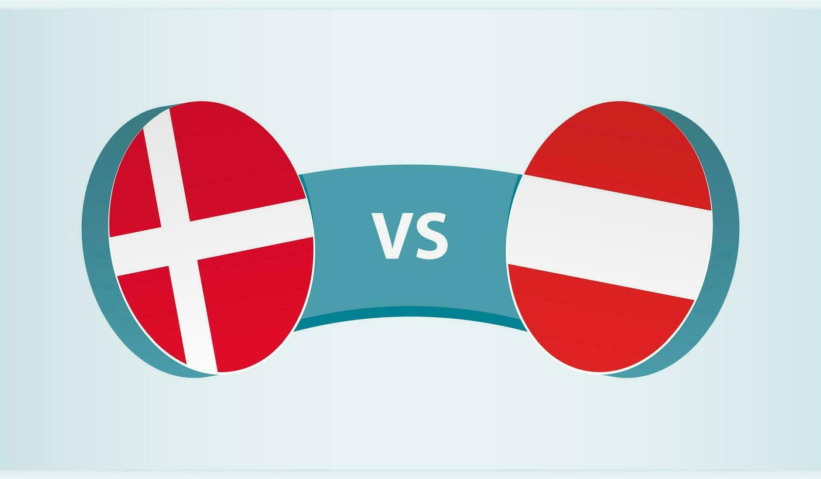 Dänemark gegen Österreich, Mannschaft Sport Wettbewerb Konzept. vektor