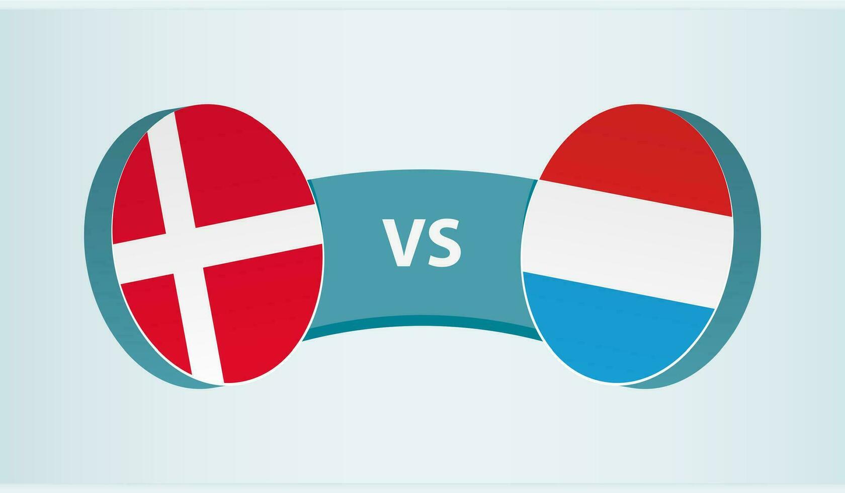 Dänemark gegen Luxemburg, Mannschaft Sport Wettbewerb Konzept. vektor
