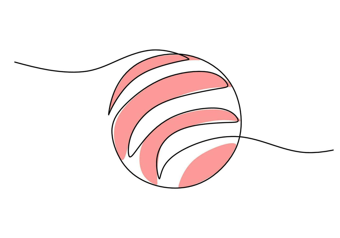 plast fotboll boll ett linje teckning kontinuerlig hand dragen sport tema vektor