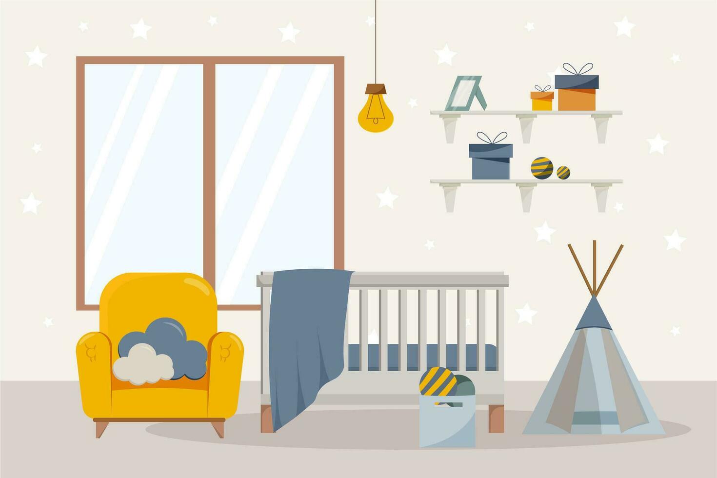 Baby Zimmer Innere Vektor Bild