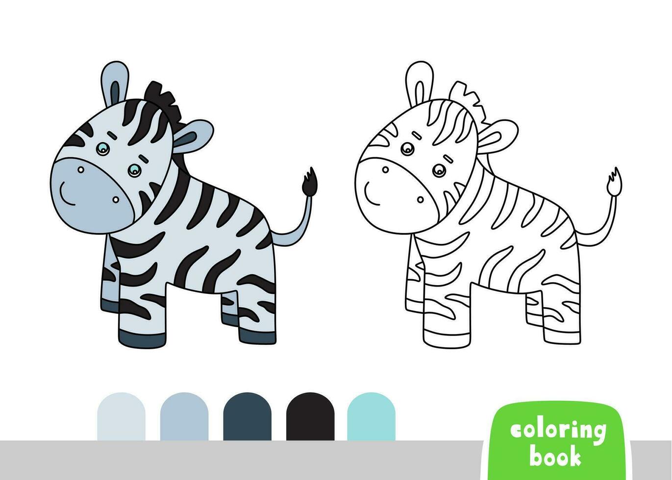 färg bok för barn zebra sida för böcker tidningar vektor illustration mall