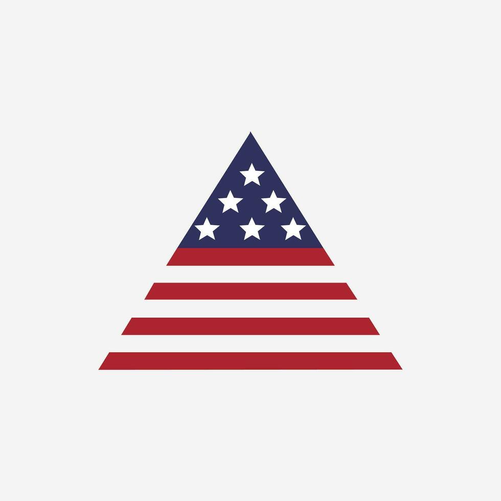 USA amerikanisch Flagge Symbol Vektor. Flagge von USA, Amerika oder Unabhängigkeit Tag Symbol Wohnung. das Flagge von das vereinigt Zustände von Amerika. vektor