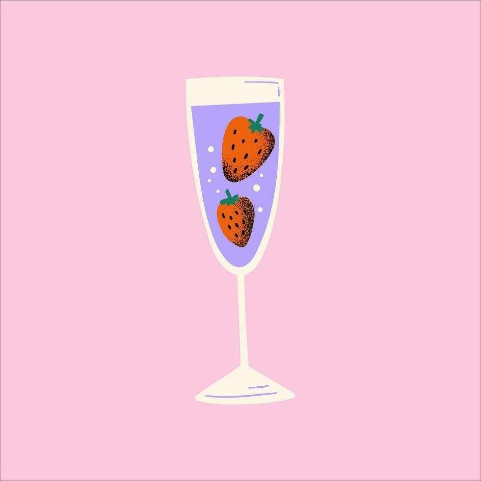 texturiert trinken Cocktail mit Erdbeere vektor
