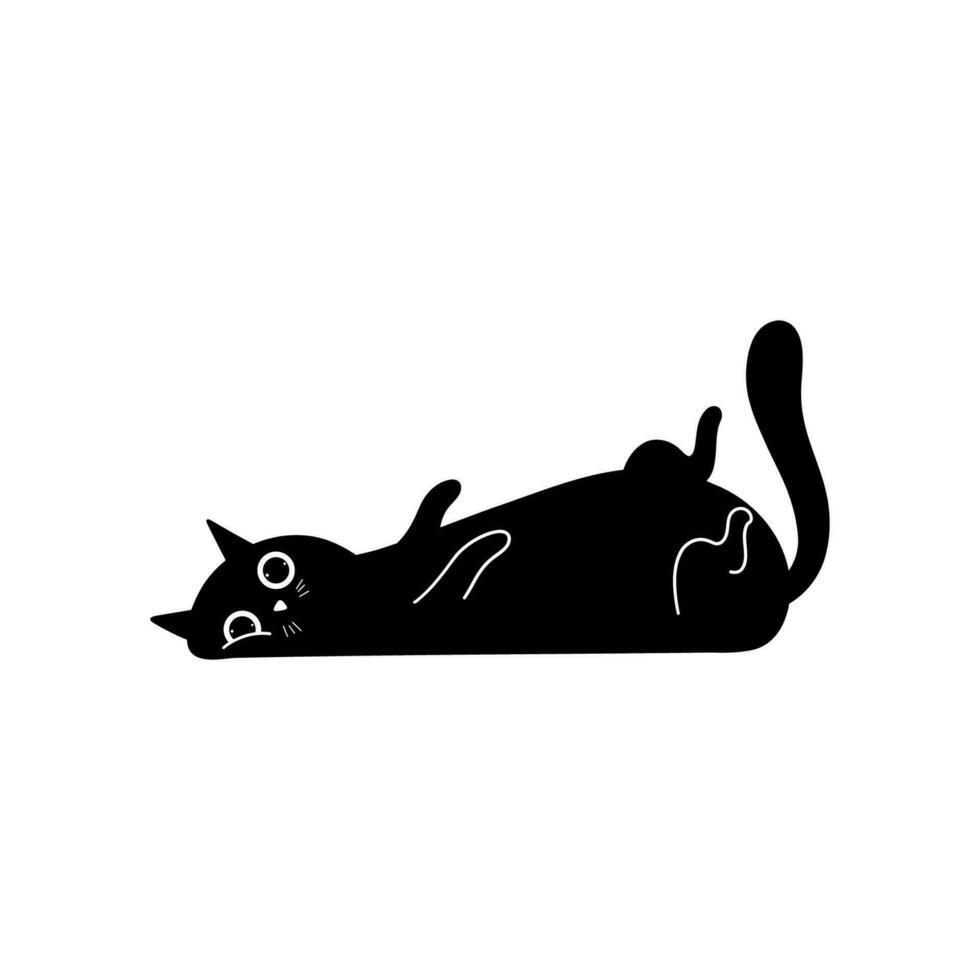 svart katt illustration vektor
