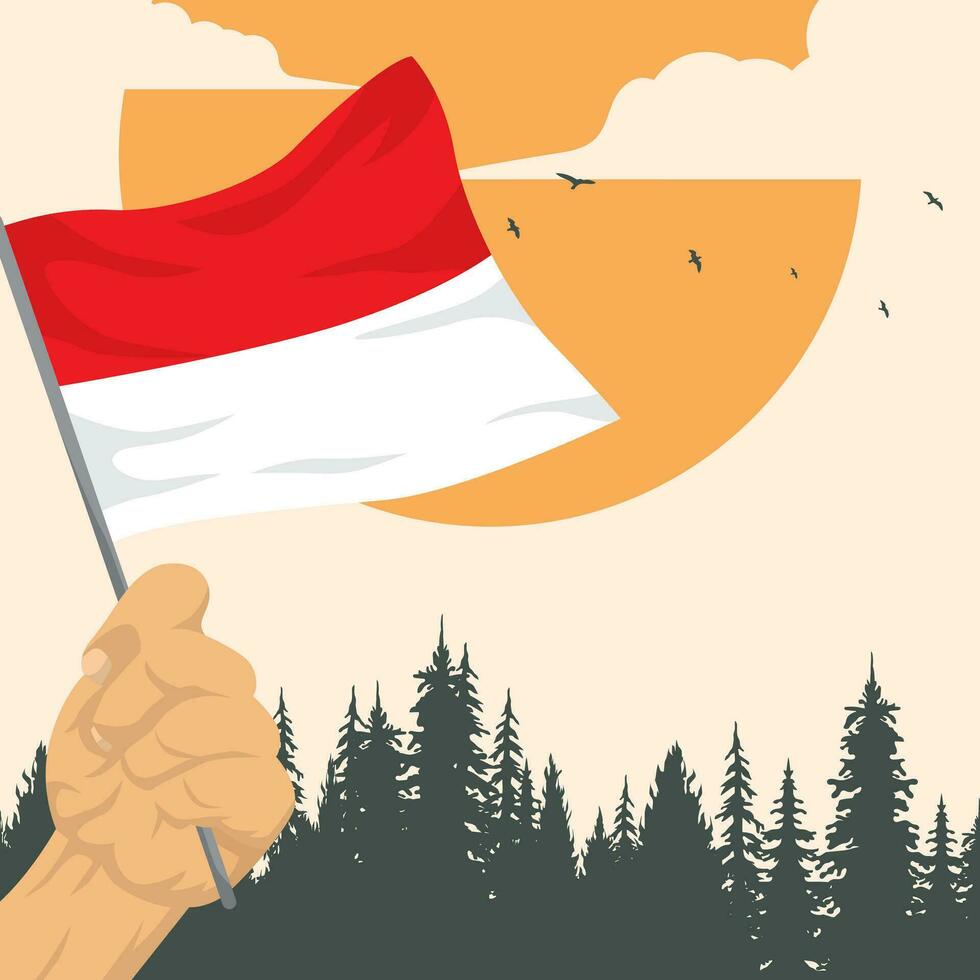indonesisch National Tag Feier Poster Design vektor