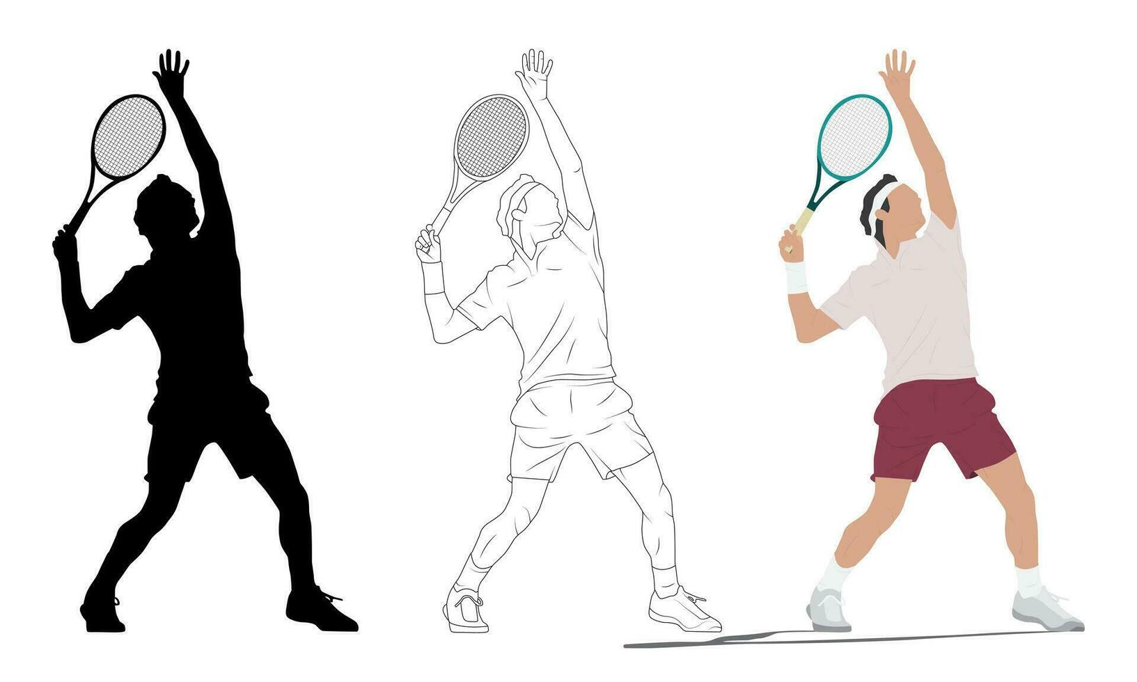 männlich Tennis Spieler Vektor Illustration