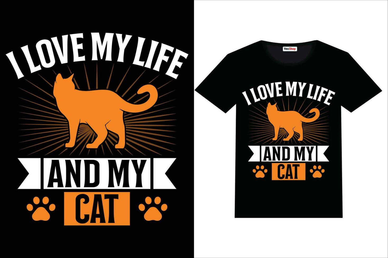 Katze T-Shirt Design ich Liebe meine Leben und meine Katze T-Shirt vektor