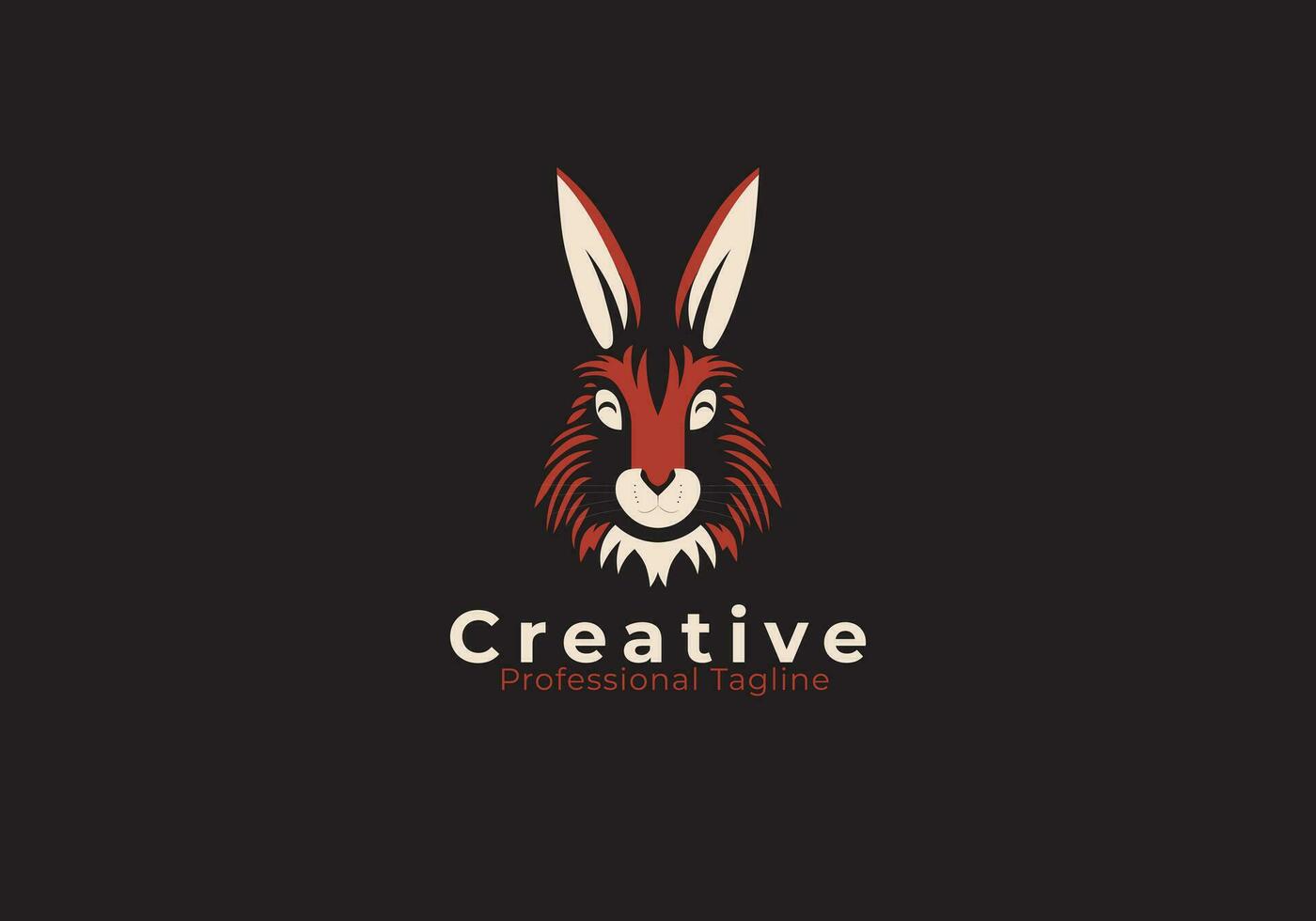 kanin huvud logotyp, kanin logotyp, stor öron kanin ansikte logotyp, vektor eps fil