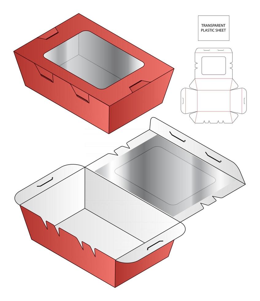 låda förpackning stansad mall design 3d mockup vektor