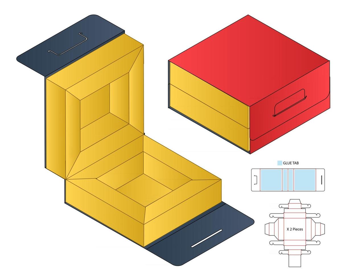 Box Verpackung gestanzte Vorlage Design 3D-Modell vektor