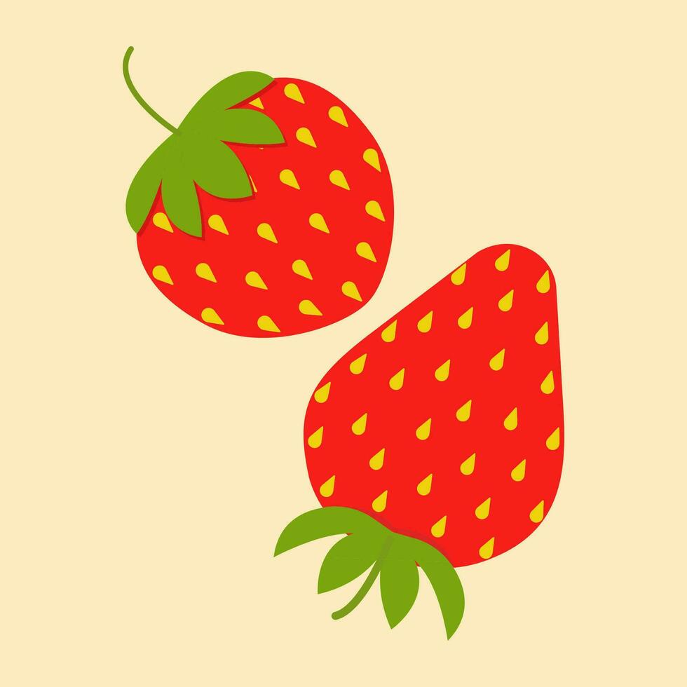 bunt Karikatur Obst Symbol. Erdbeere. Sommer- frisch Obst Vektor Illustration.