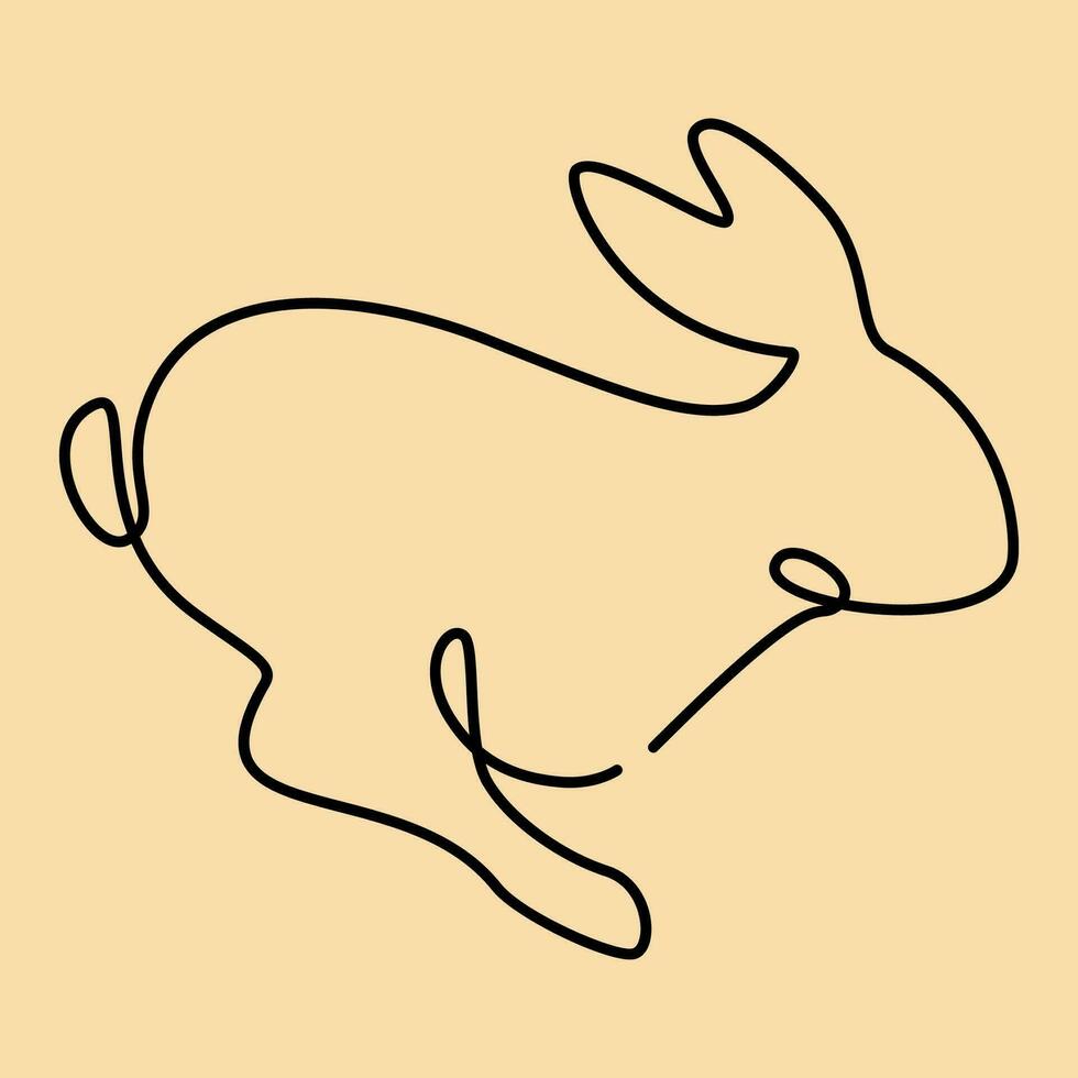 kontinuerlig ett linje kanin eller kanin. silhuett djur- tema, symbol av 2023 förbi kinesisk horoskop. vektor illustration ny år.