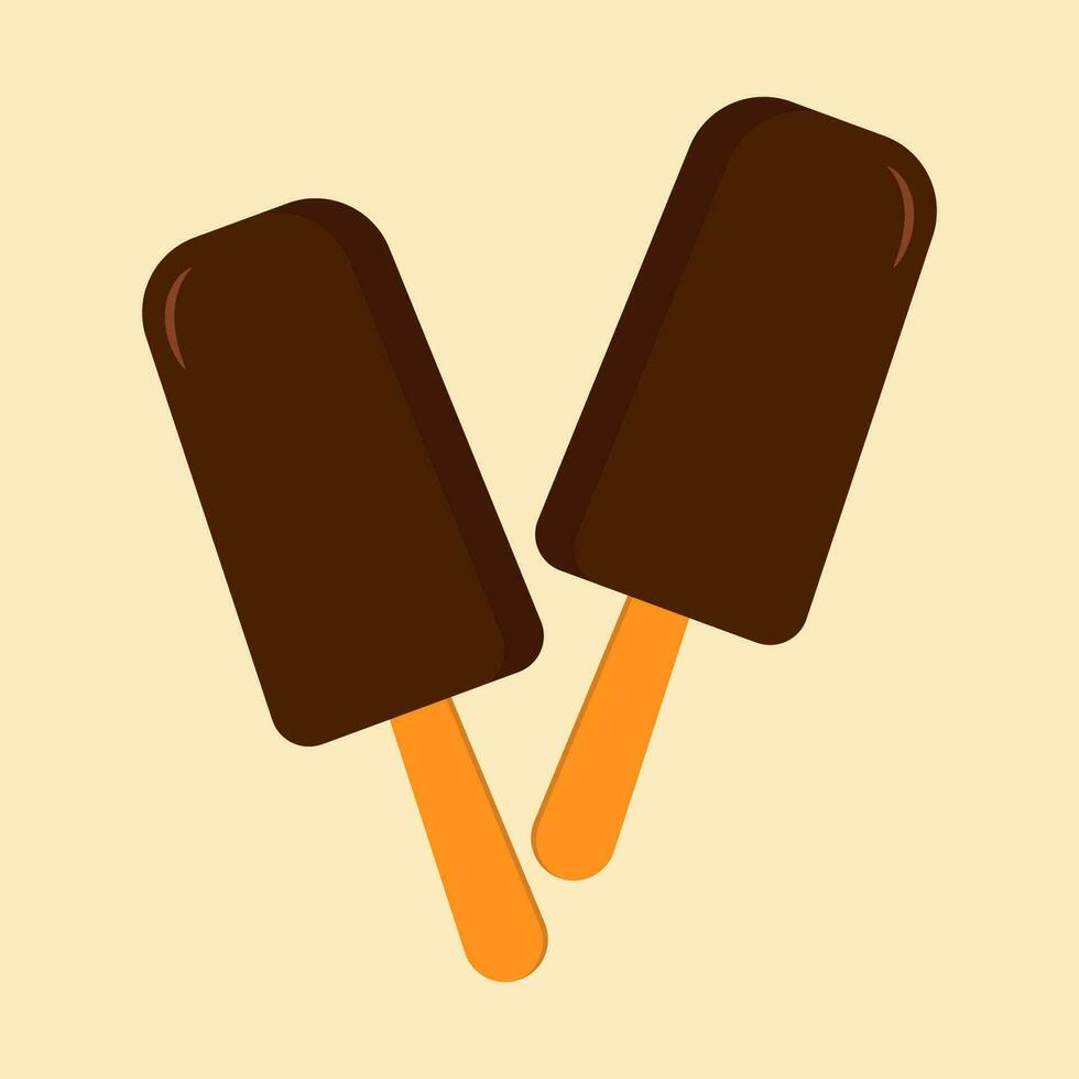 Süss Essen Schokolade. Eis Creme, Süßigkeiten. Sommer- Vektor Essen Symbol Illustration.