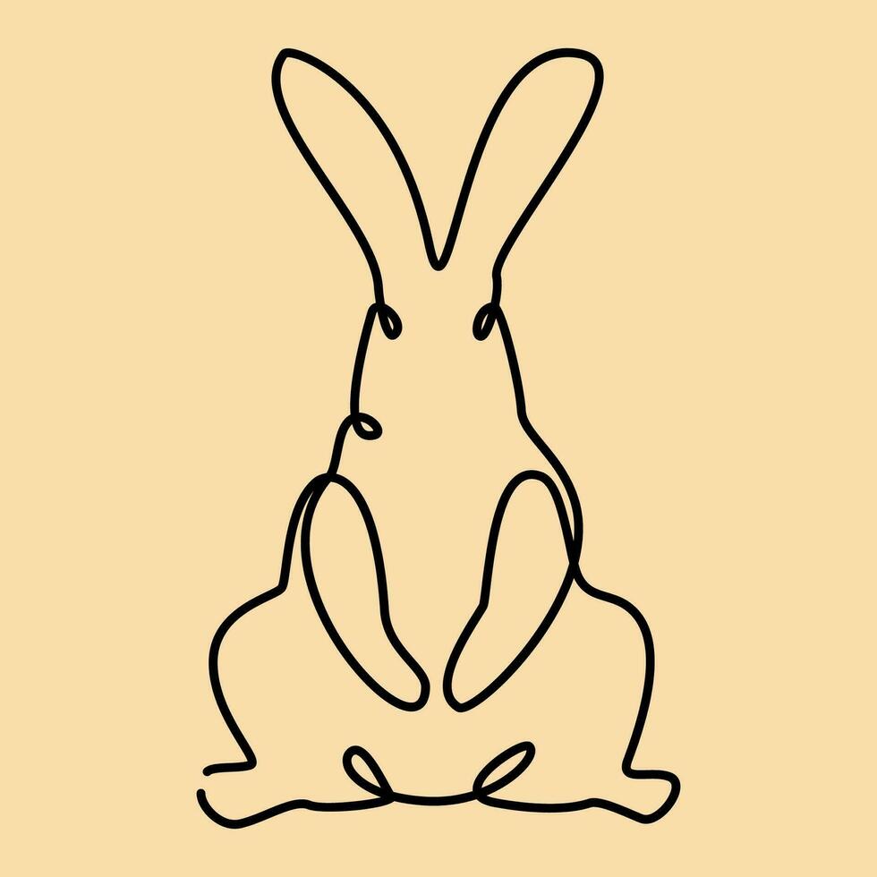 Hase einer Linie Kunst, Hase kontinuierlich Kontur. Tier, Symbol von 2023 durch Chinesisch Horoskop. einfach minimalistisch Design. Vektor Illustration Neu Jahr.