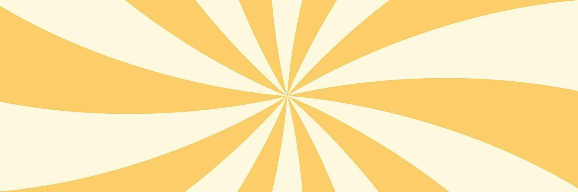 wirbelnd radial Eis Sahne Hintergrund. Vektor Illustration zum Strudel Design. Sommer. Wirbel Spiral- drehen. Gelb. Wendel Drehung Strahlen. konvergieren psychadelisch skalierbar Streifen. Spaß Sonne Licht Balken.