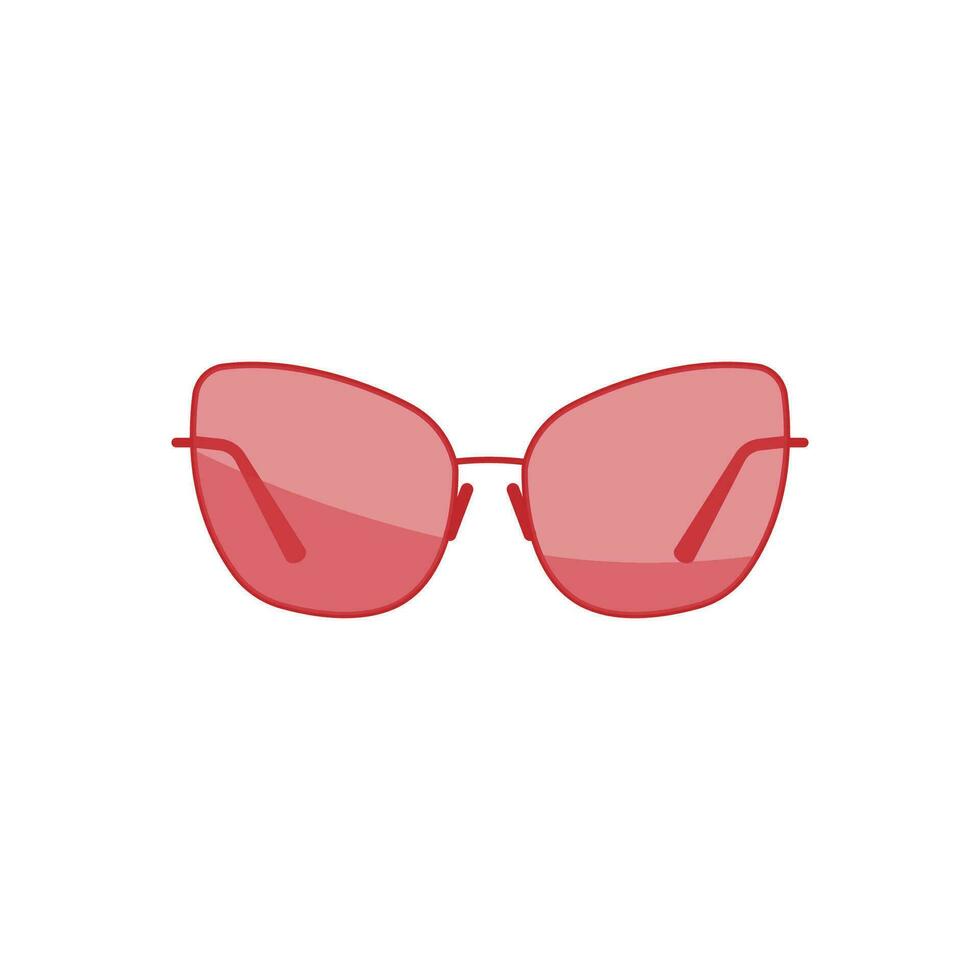 Sonnenbrille Vektor Illustration oder Symbol. rot und Herz geformt und gerahmt. Mode. Strand Jahreszeit Schwimmbad und Meer Wasserpark oder Strand. Frau oder Mädchen. Urlaub und Urlaub.