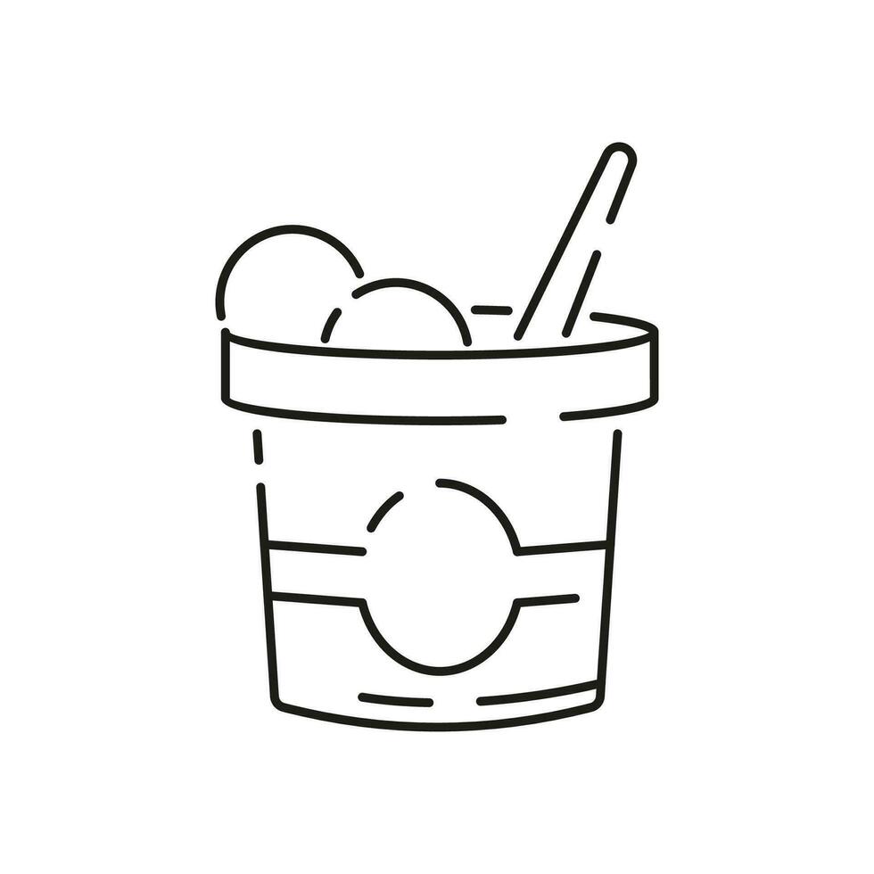 Eis Sahne Linie Symbol. Sommer- Vektor eine solche wie Parfait, Vektor gefroren Joghurt, Eis Sahne Eisbecher, Vanille, Schokolade. Nachtisch.