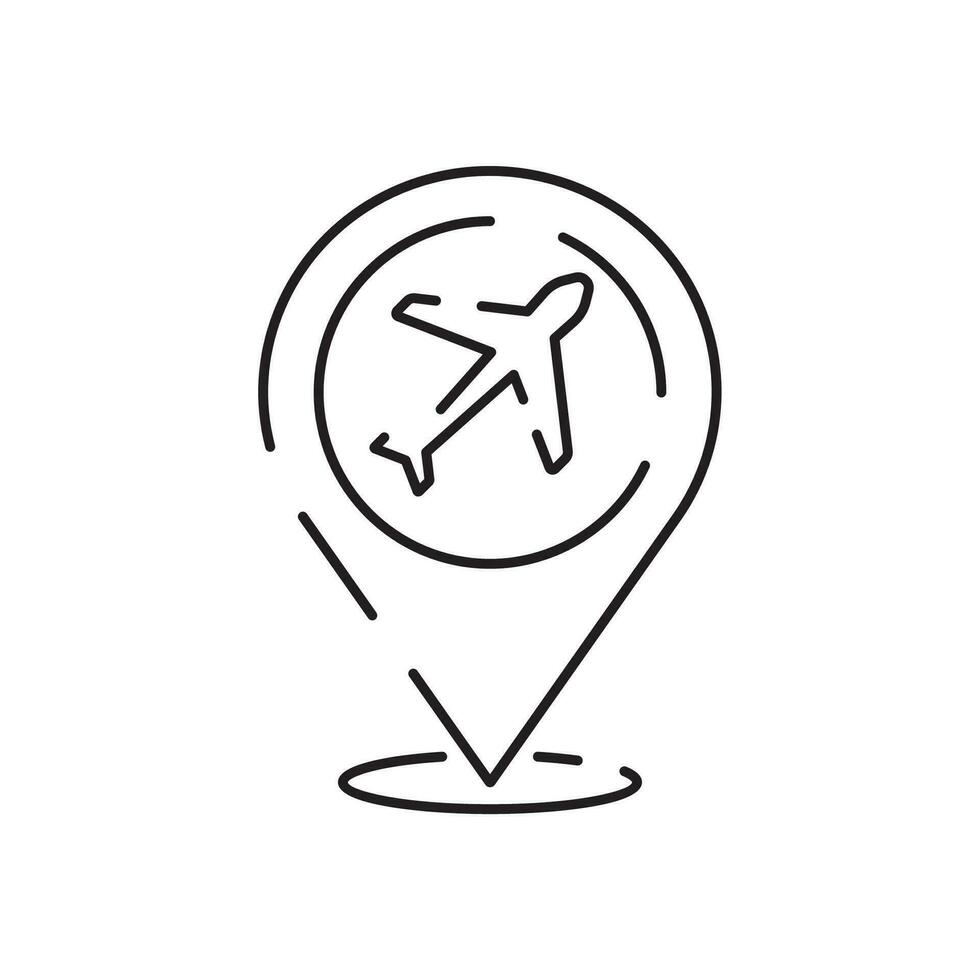 Flughafen Linie Symbol, Gepäck scannen, Flug, Miete ein Auto und mehr, dünn Linie, Vektor Illustration. Sommer- Reise und Transport.