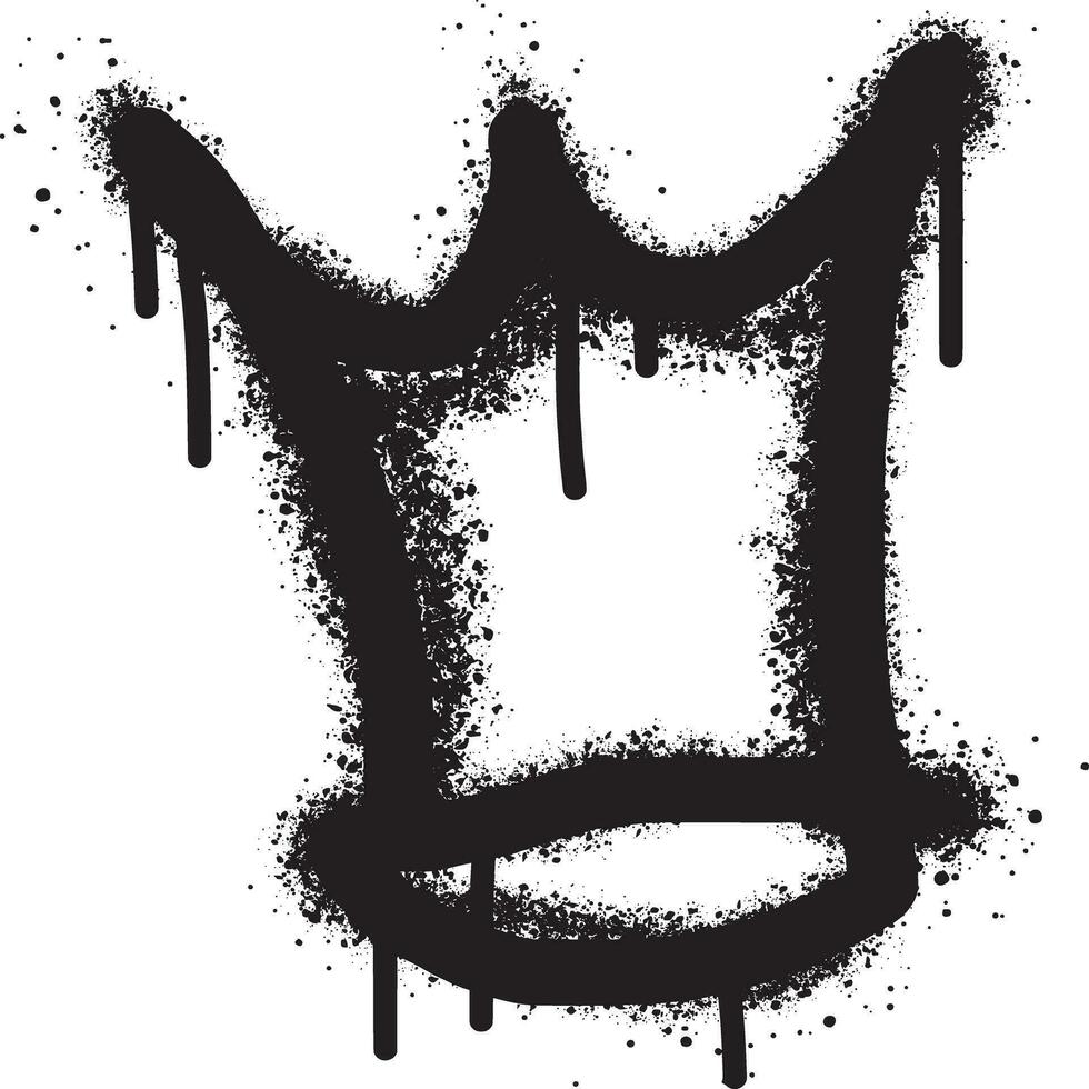 Graffiti sprühen Krone Symbol isoliert auf Weiß Hintergrund. vektor