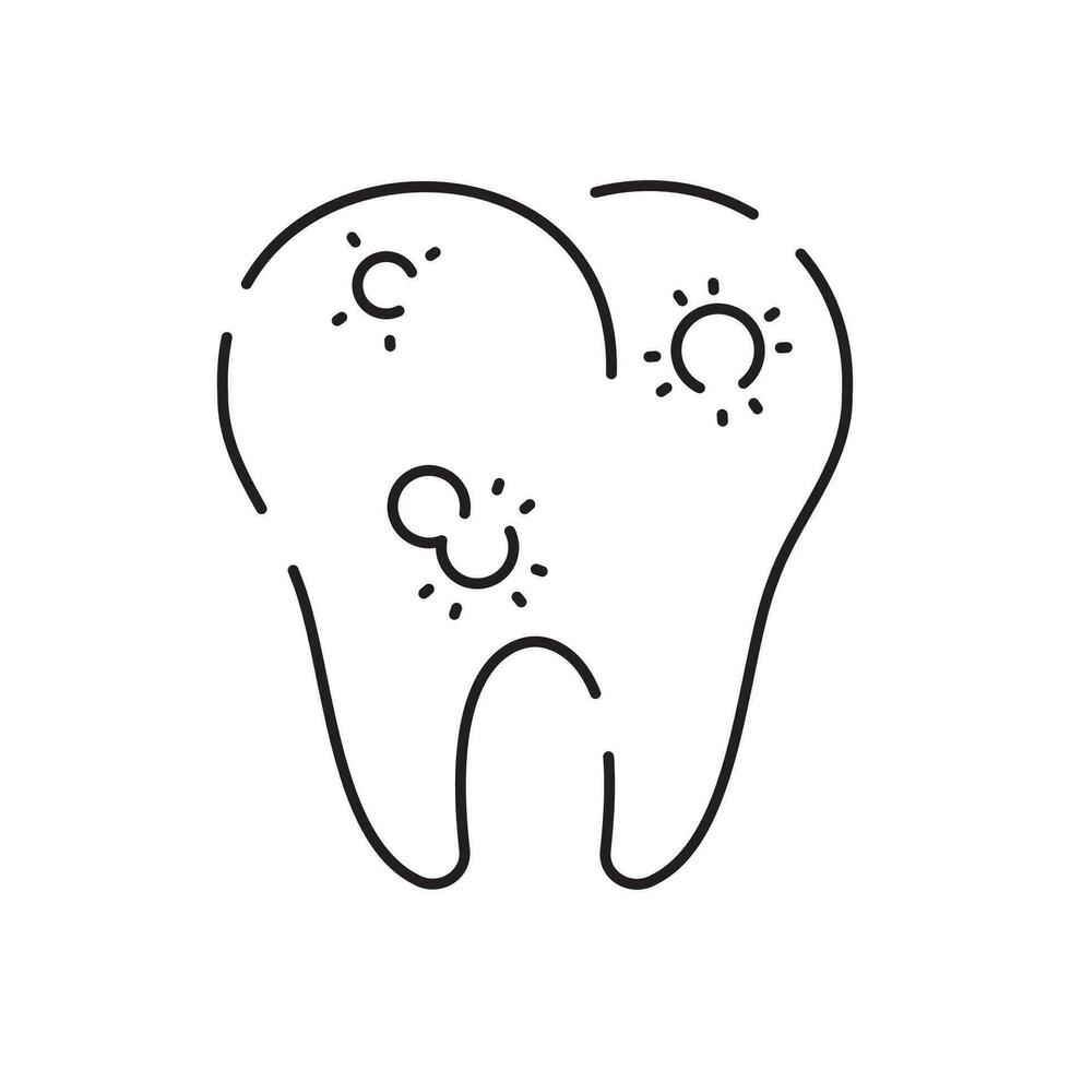 dental eller tandläkare vektor linje ikon. hälsa vård, medicin och medicinsk redigerbar stroke. sjukhus tand.