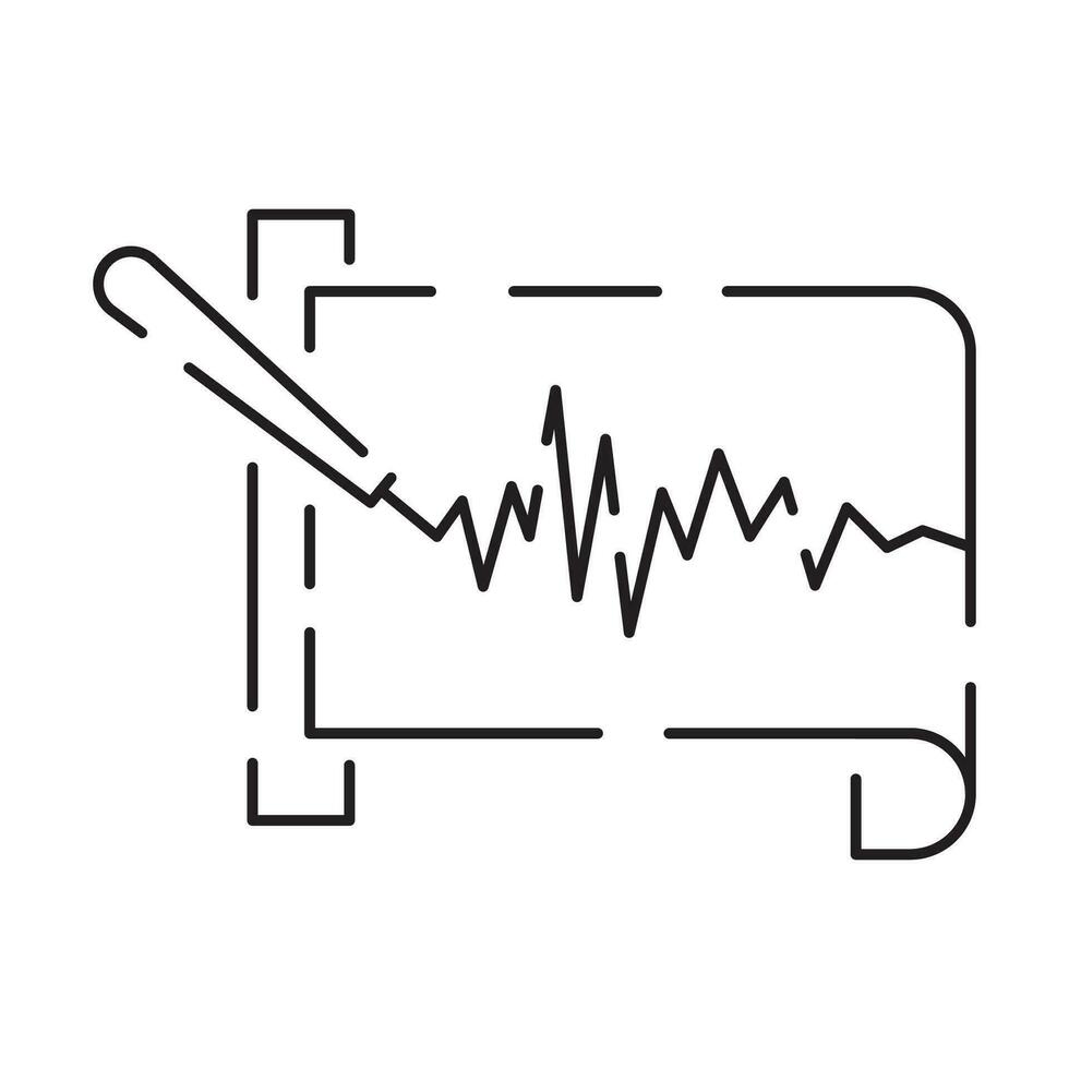 Erdbeben Linie Symbol. beten zum Truthahn. zentral Fehler Linie. Mittellinie Karte von betroffen und Erdbeben Schütteln. Erdbeben Grad Diagramm und Karte. vektor