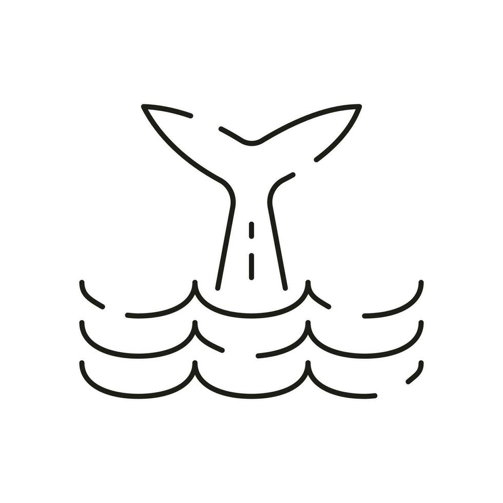Meer Essen Linie Symbol. Fisch Restaurant. Weiß Fleisch. Sammlung von Sommer- auf das Strand Illustration Vektor. vektor