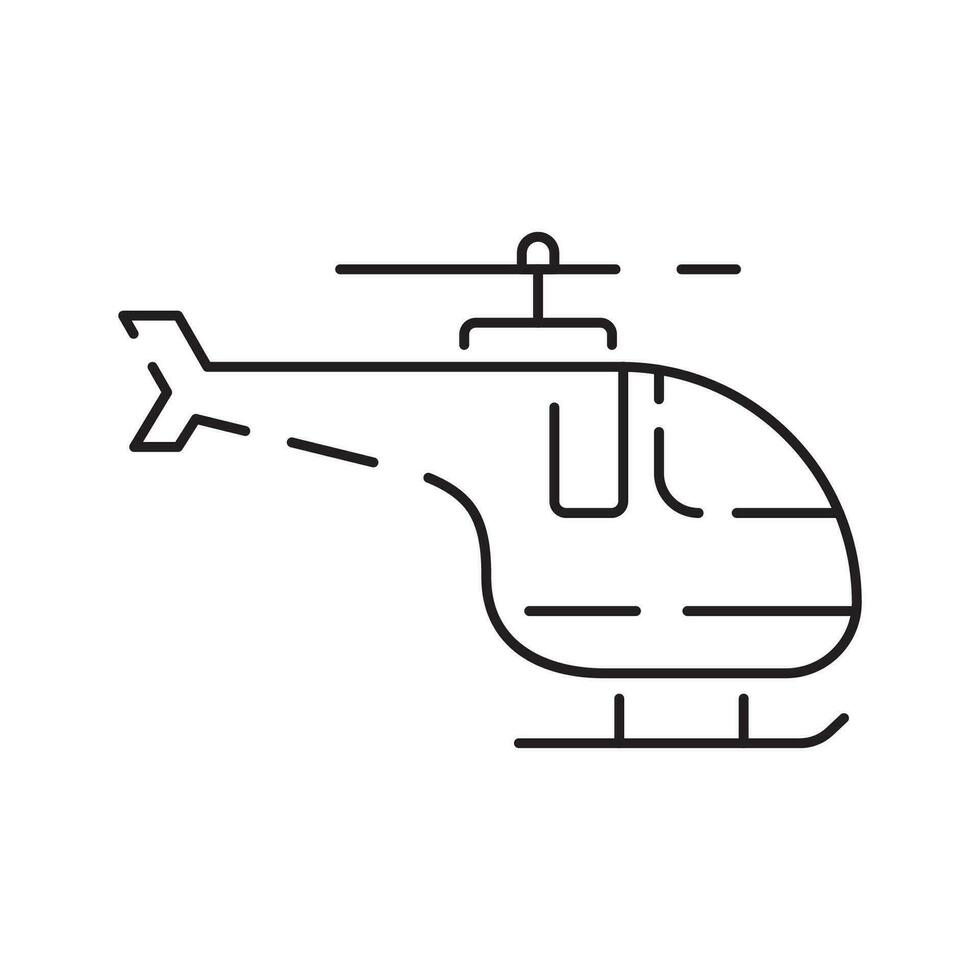 offentlig transport. helikopter linje ikon vektor. trafik symbol och resa. vektor