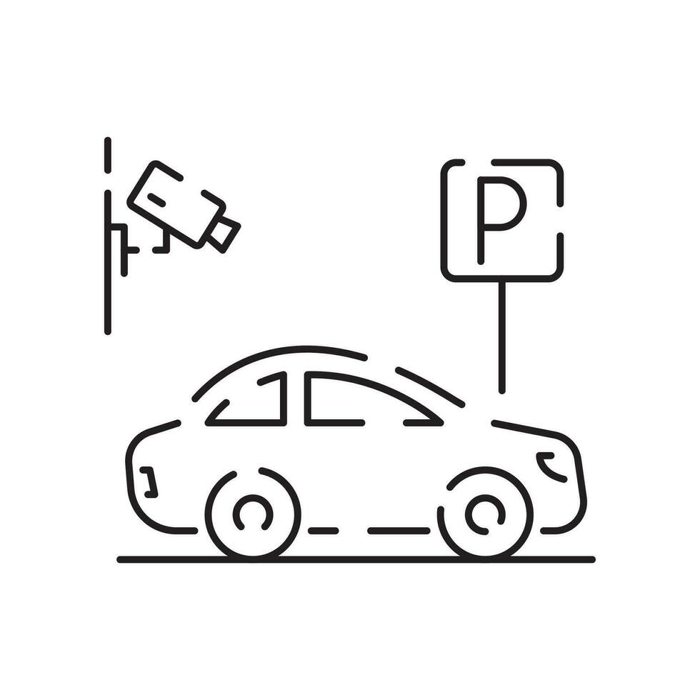 Linie Symbol Parkplatz Symbol Vektor zum Auto, Transport, Bedienung und Fahrzeug oder Verkehr.