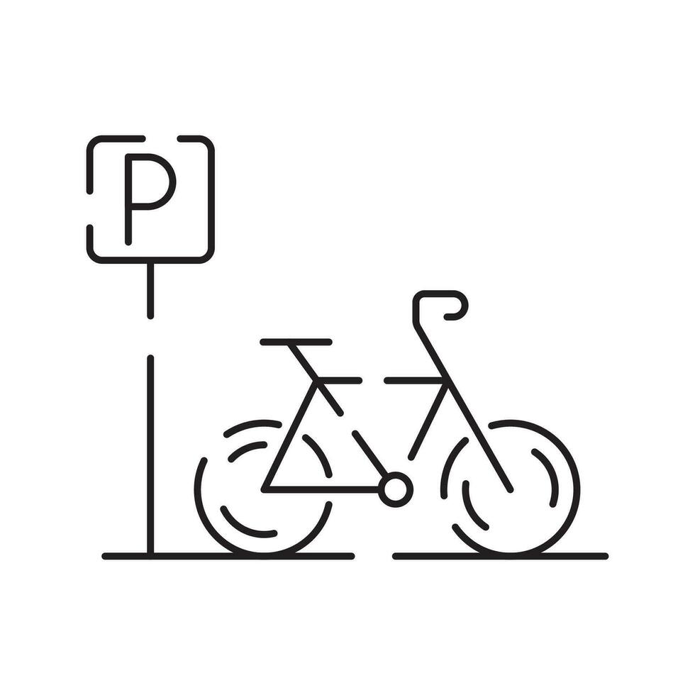 Parkplatz verbunden Symbole. Auto, Fahrzeug oder Transport Linie Vektor Symbol. Zahlen zum Platz Auto Park.