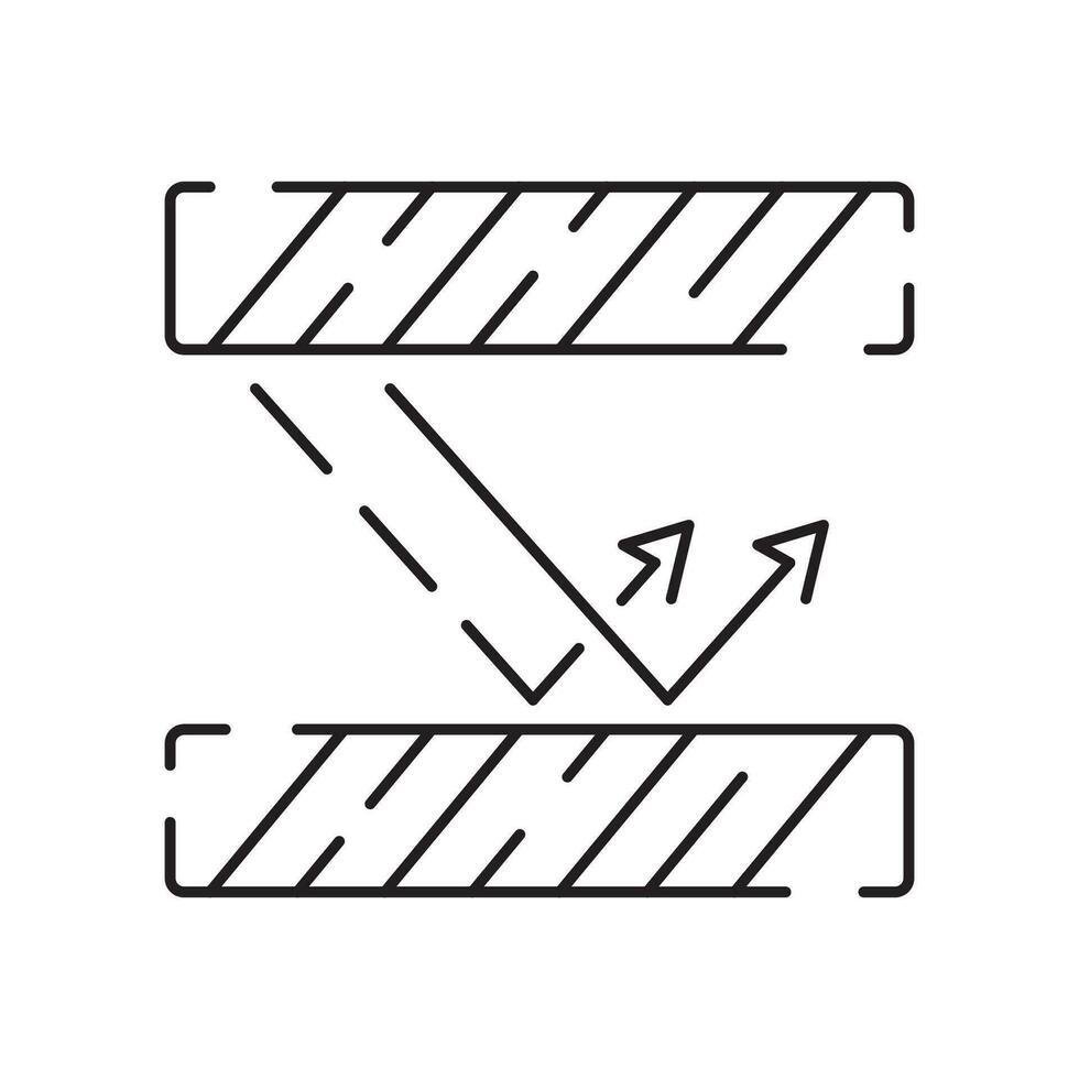 akademisk utbildning discipliner fysik vetenskap linje ikon, vektor illustration tecken och testa instrument.