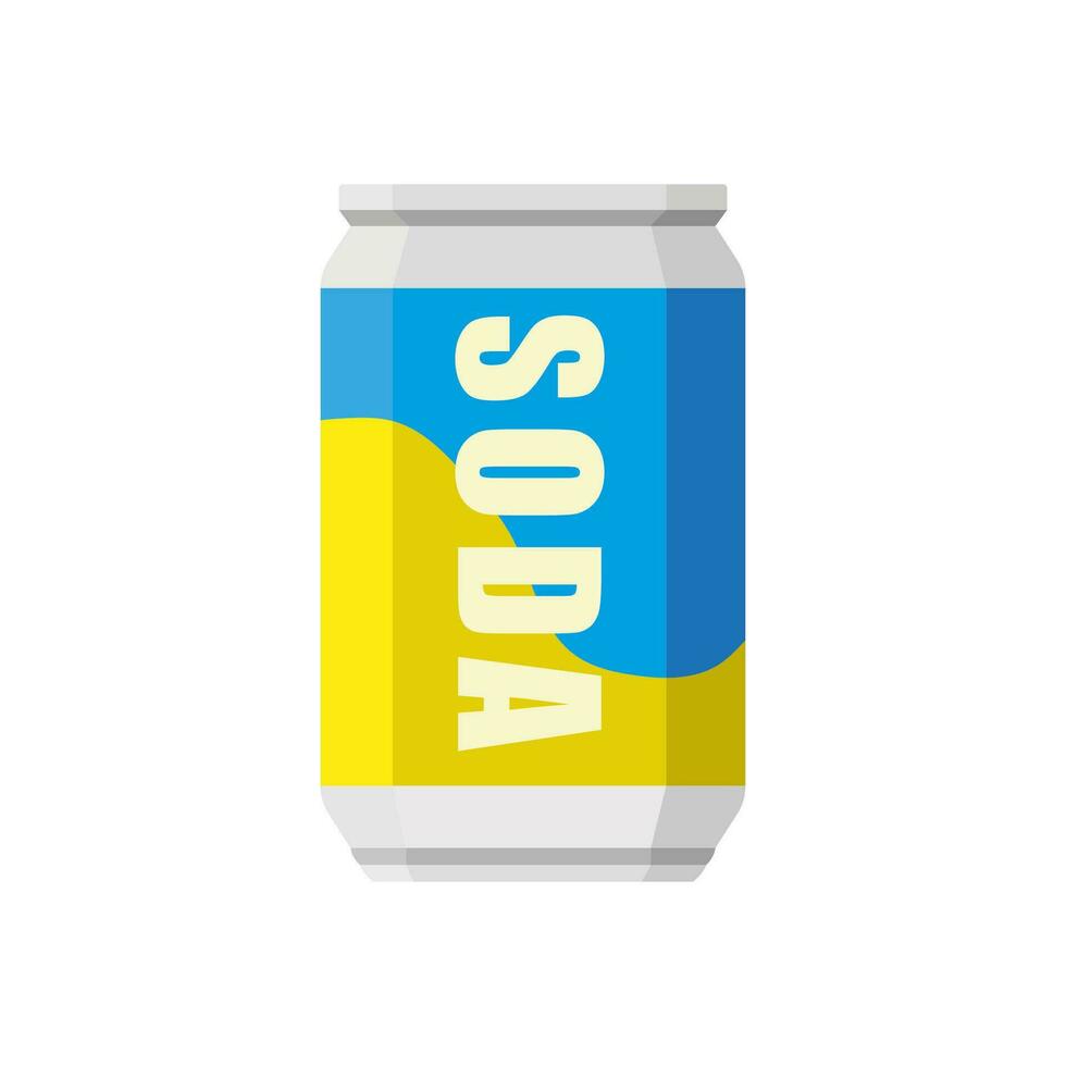 soda i färgad aluminium kan ikon isolerat på vit bakgrund. mjuk drycker tecken. kolsyrad alkoholfri vatten med annorlunda smaker. drycker i färgad förpackning. vektor illustration.