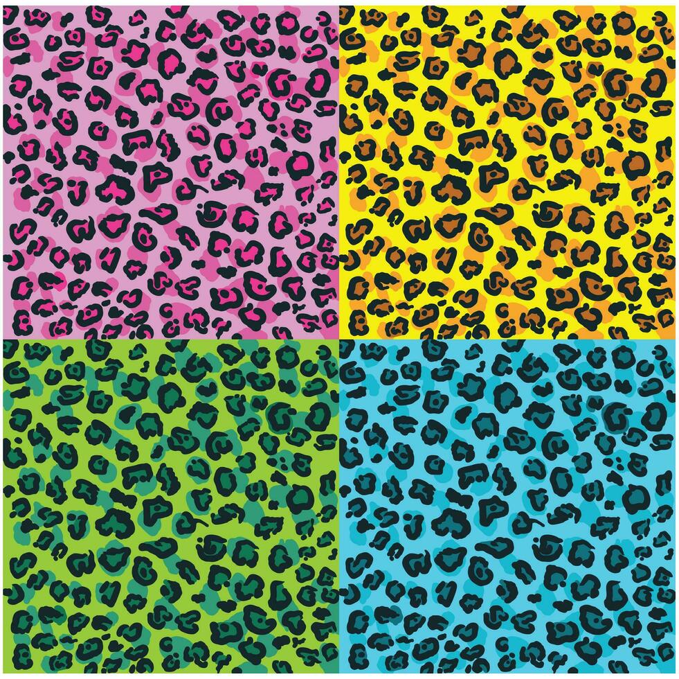 leopard skriva ut. vektor sömlös mönster. djur- jaguar hud bakgrund med svart och brun fläckar på beige bakgrund. abstrakt exotisk djungel textur. upprepa design för dekor, tyg, textil, tapeter