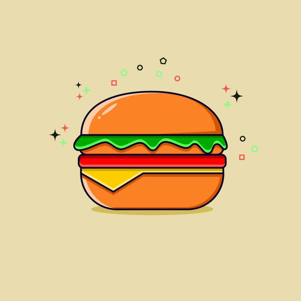 einfach Burger eben Stil Vektor Illustration