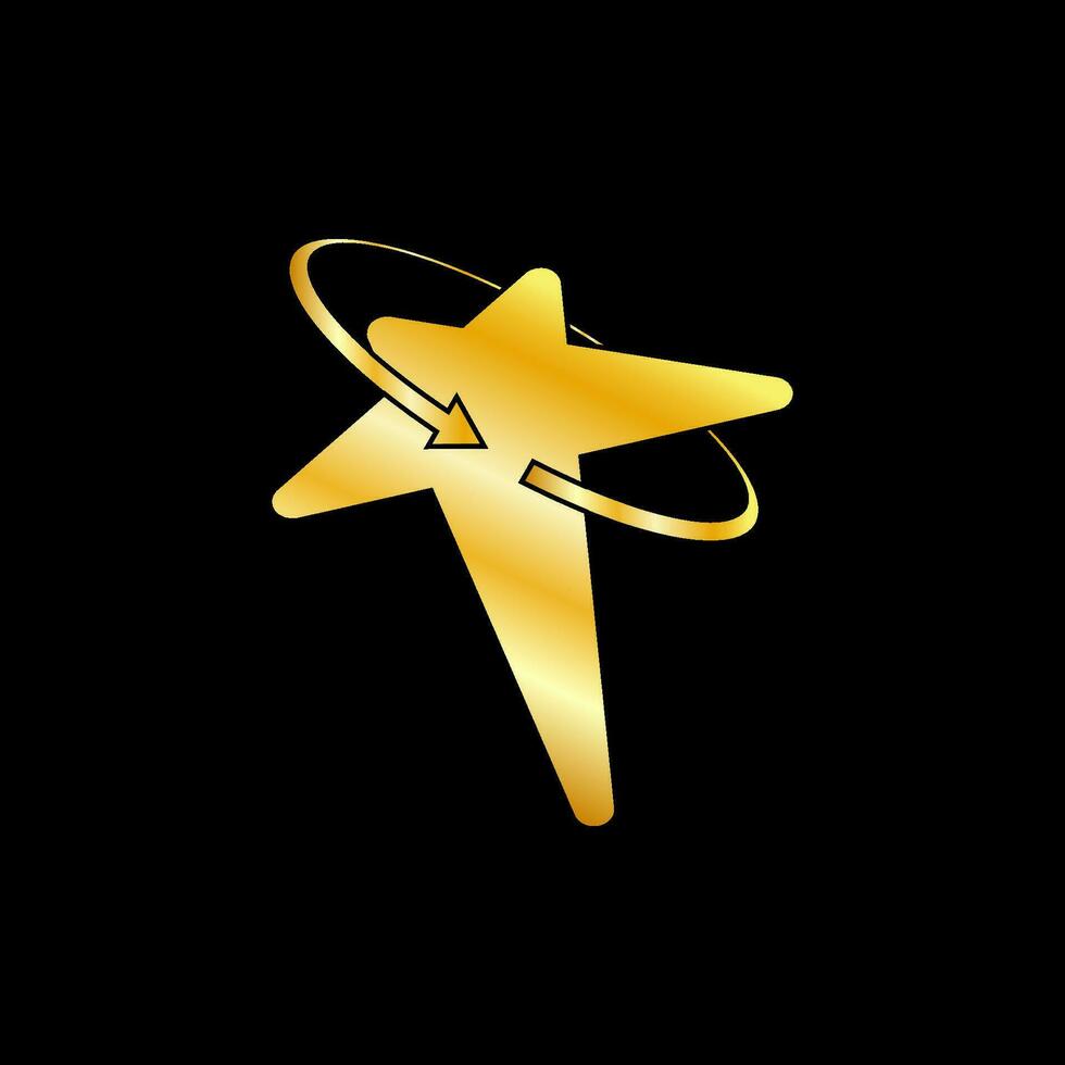Gold Star Symbol Vorlage Design. Vektor Illustration