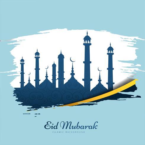 Vacker Eid Mubarak kort bakgrunds vektor