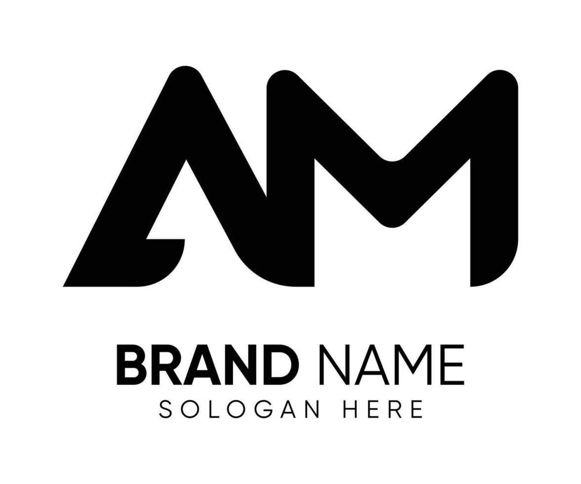 ein m Brief Logo Design Vektor Logo Vorlage