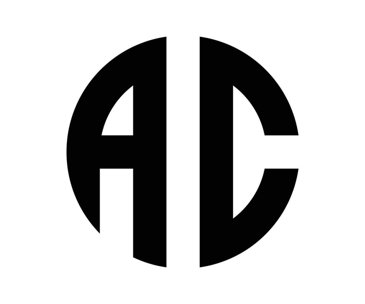 ac brev logotyp runda design vektor mall