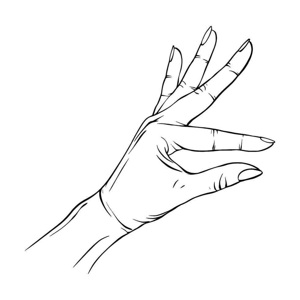 Hand gezeichnet Geste skizzieren Vektor Illustration Linie Kunst