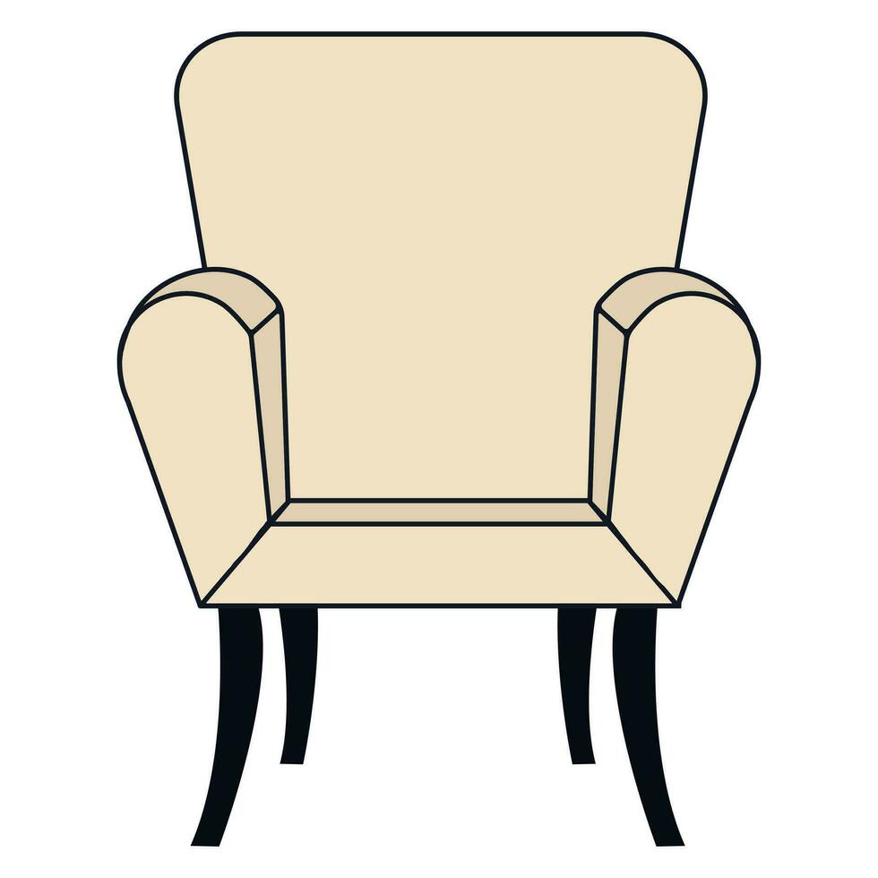 Sessel zum das Leben Zimmer ein Element von komfortabel Möbel zum entspannend beim Zuhause vektor