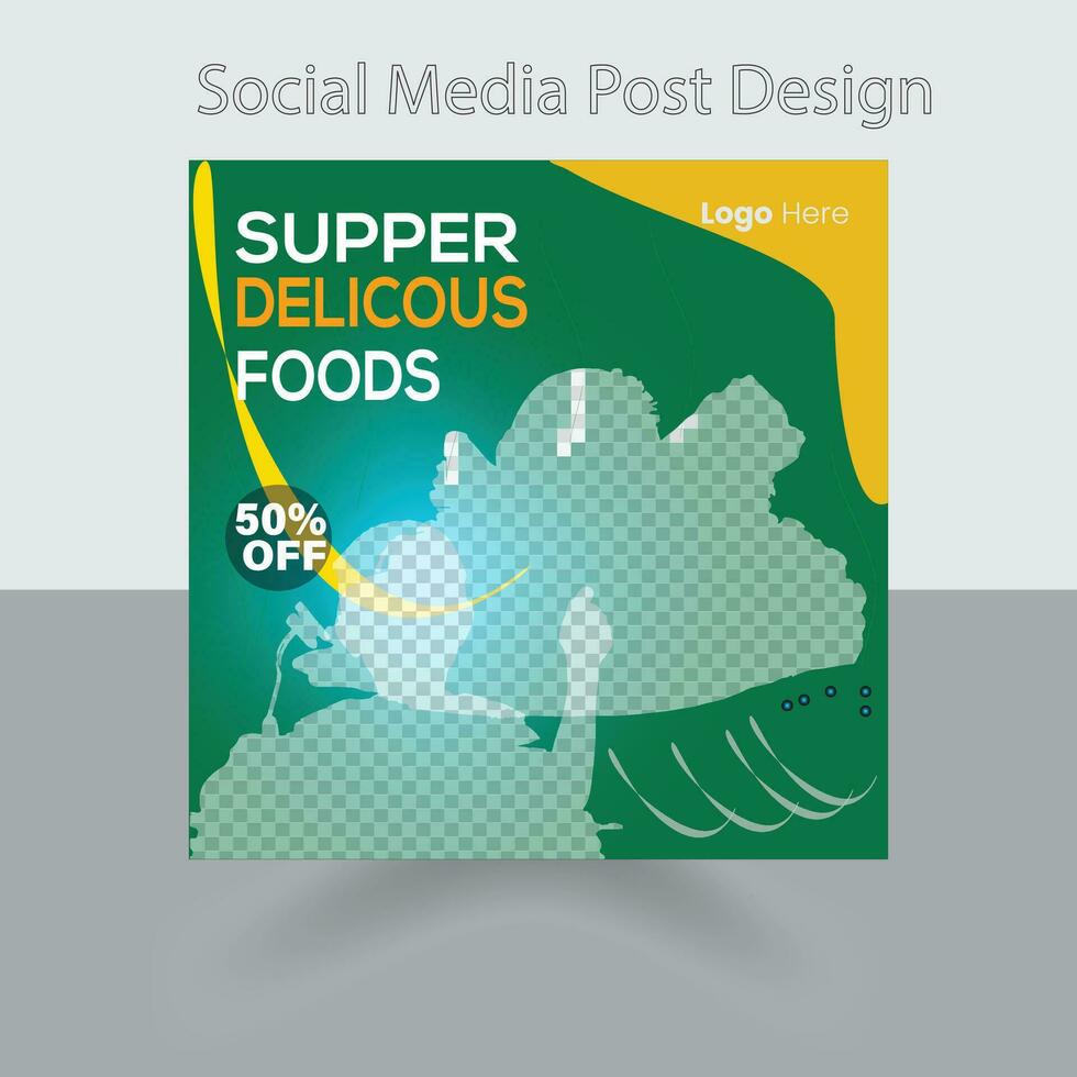 snabb mat restaurang företag marknadsföring social media posta eller webb baner mall design med abstrakt bakgrund, logotyp och ikon. färsk pizza, hamburgare, pasta vektor