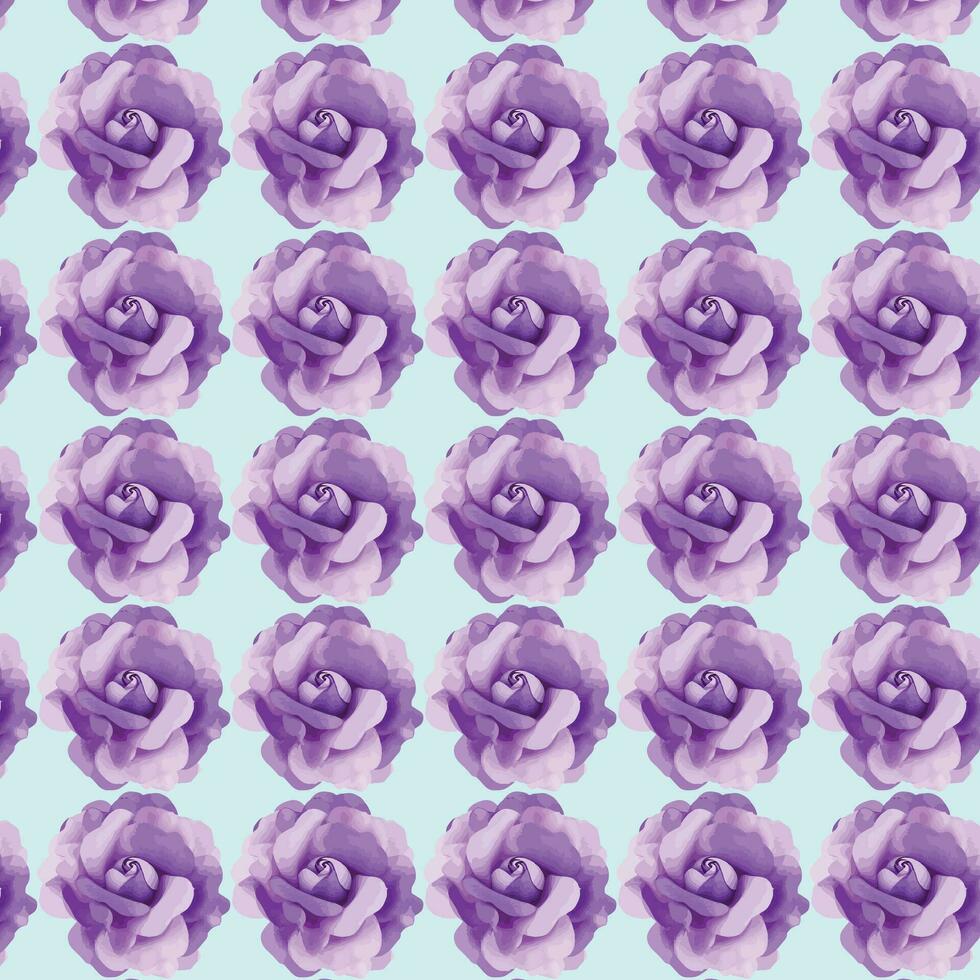 Vektor Weiß und Blau nahtlos Rosen Muster im retro Stil mit nachlaufend Reben und groß Blumen geeignet zum Stoff oder Innere Design
