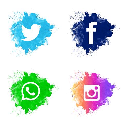 Vacker social media icon set design vektor