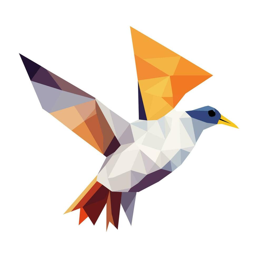en fågel i geometrisk form vektor illustration. polygonal fågel illustration.
