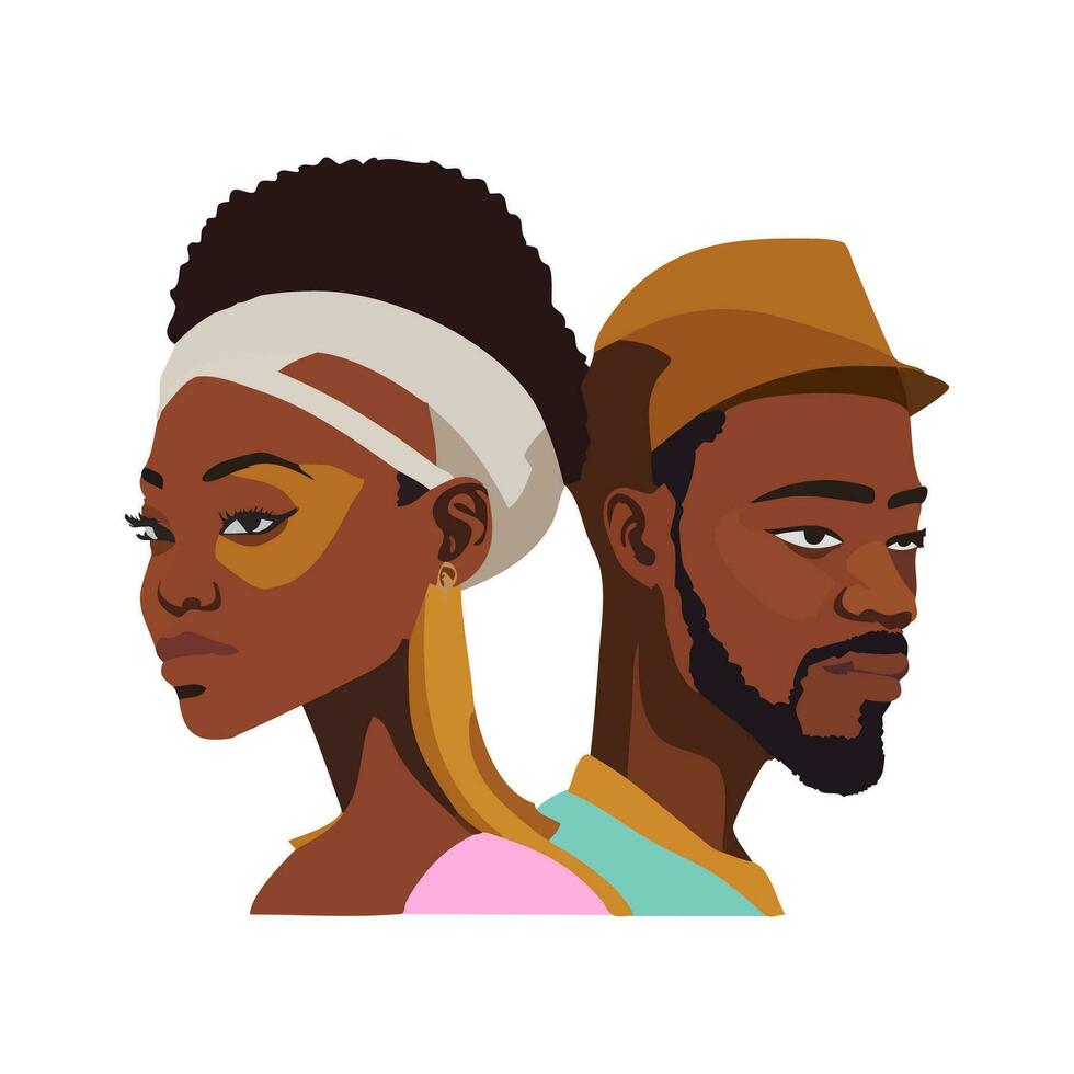 Illustration von afrikanisch amerikanisch jung Paar Vektor Illustration